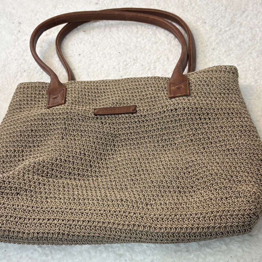 Chic Woven Tote Bag - Brown